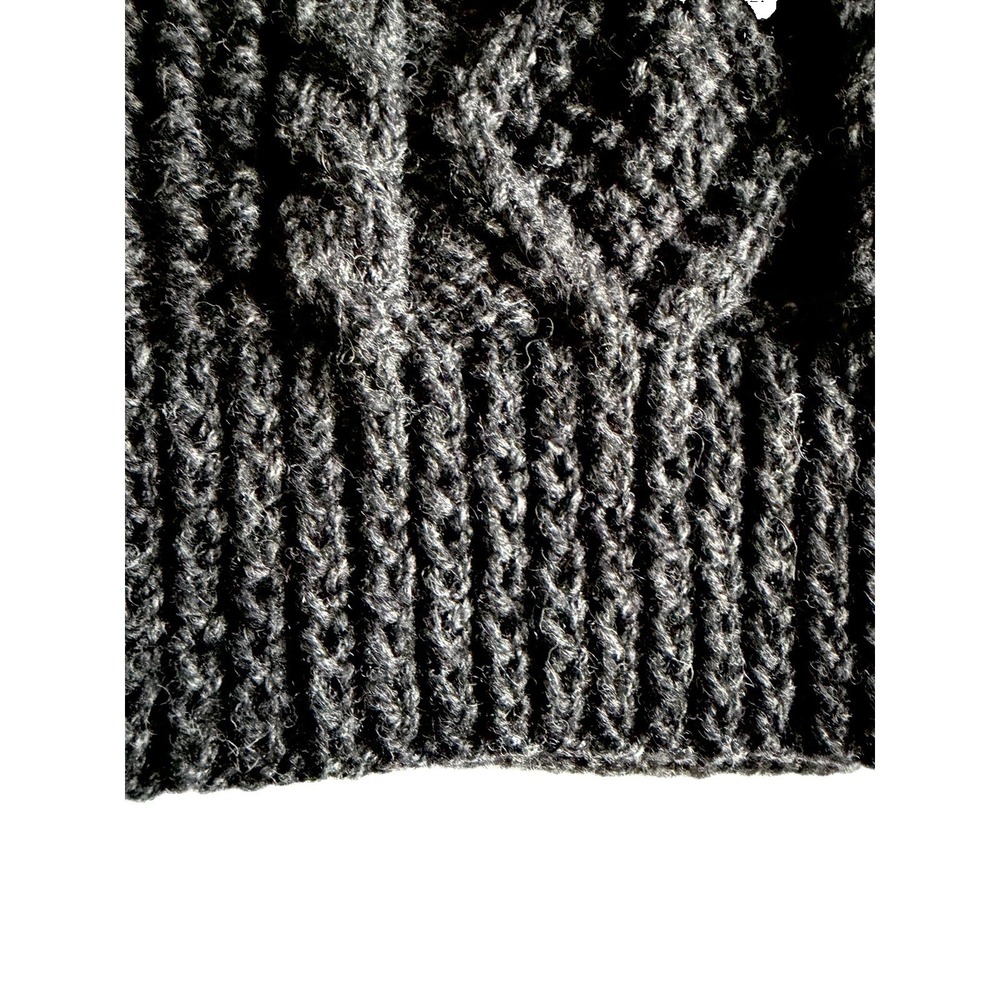 VTG Arans by Ethna Irish Merino Wool Cable Knit Fisherman Chunky Cardigan Gray M - Picture 9 of 13
